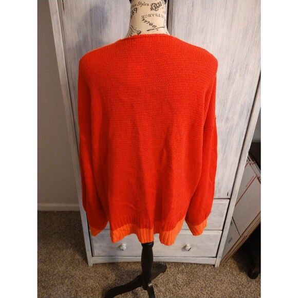 Truly madly deeply  balloon sleeve Cardigan Sweater Sm Orange Boho Cottage Core - Picture 4 of 9